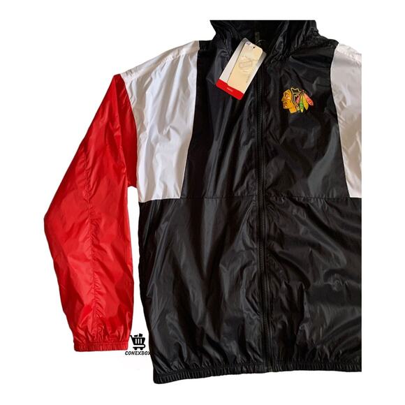 NHL Apparel Kids Youth Size XL 18/20 Chicago Blackhawks Full Zip Windbreaker New - Picture 6 of 10